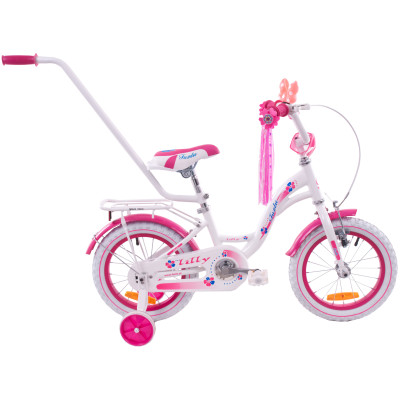 Detský bicykel 14" Fuzlu Thor bielo ružový